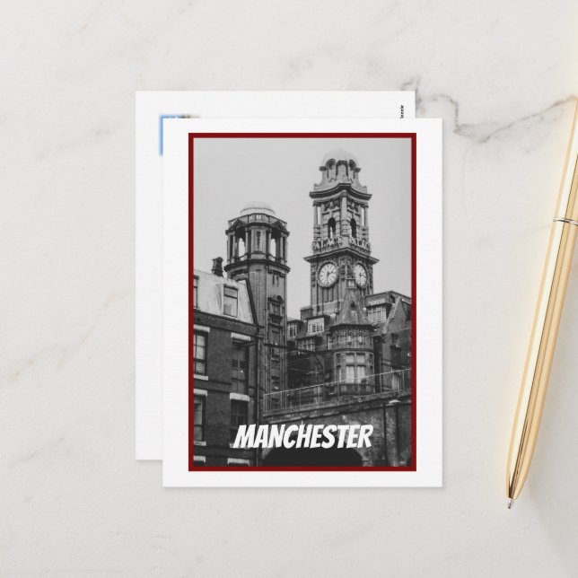 Vintage Manchester Cityscape England 2001 Holiday Postcard (Front/Back In Situ)