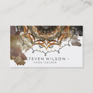 Vintage Mandala Damask Yoga Meditation Holistic Business Card