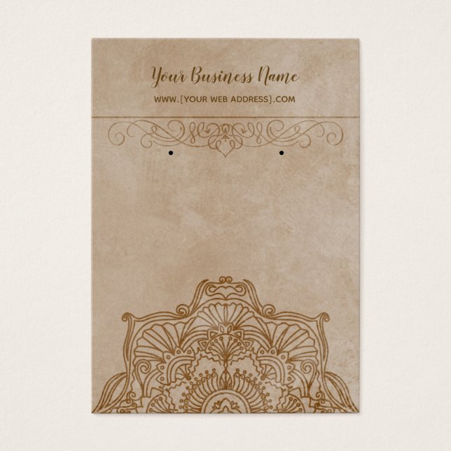 Vintage Mandala Earring Display Cards (Front)