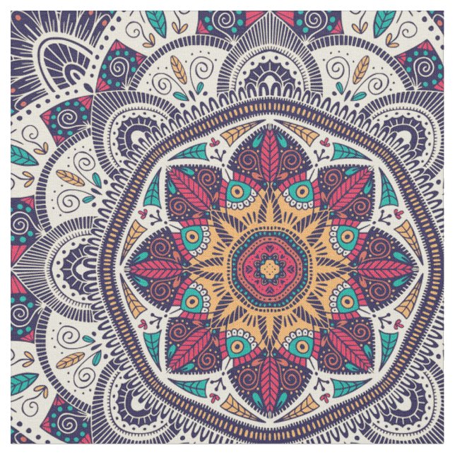 Vintage Mandala Inspired Fabric (Close Up)