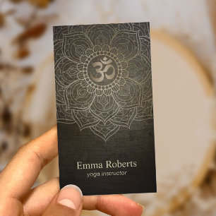 Vintage Mandala Namaste Om Sign Yoga Teacher Business Card