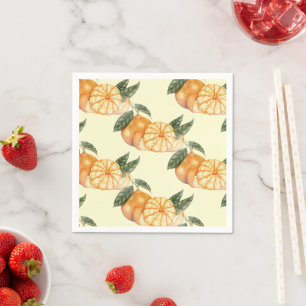 Vintage Mandarin Orange Citrus Fruit Pattern Craft Napkin