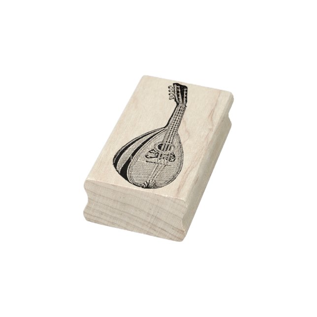 Vintage Mandolin Rubber Art Stamp (Stamp)