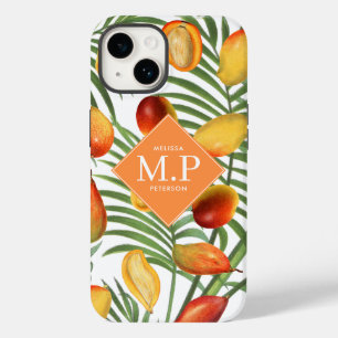 Vintage Mango & Greenery Summer Fruit Monogram Case-Mate iPhone 14 Case