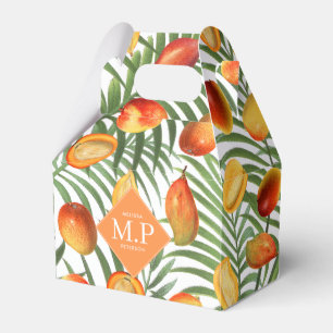 Vintage Mango & Greenery Summer Fruit Monogram Favor Box