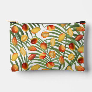 Vintage Mango & Greenery Summer Fruit Pattern Accessory Pouch