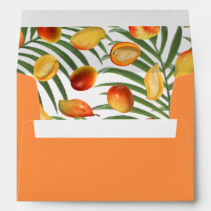 Vintage Mango & Greenery Summer Fruit Pattern Envelope