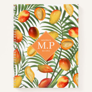 Vintage Mango & Greenery Summer Fruit Recipe Notebook