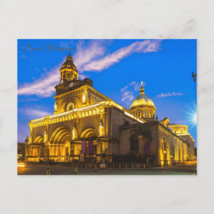 Vintage manila philippines Travel watercolor retro Postcard