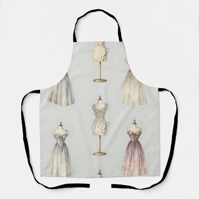Vintage Mannequin Ballgown Pattern Apron (Front)