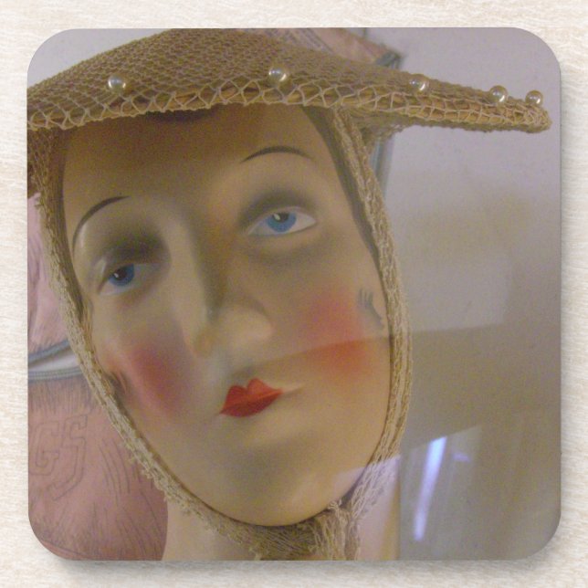 Vintage Mannequin Head Coaster (Front)