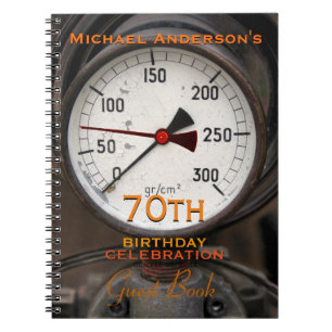 Vintage Manometer 70th Birthday Guest Book