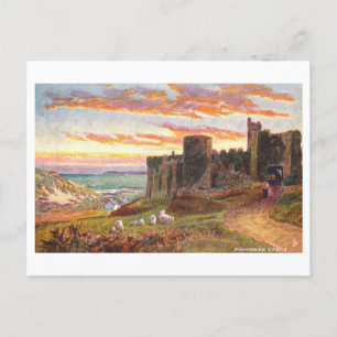 Vintage Manorbier Castle, Wales Postcard