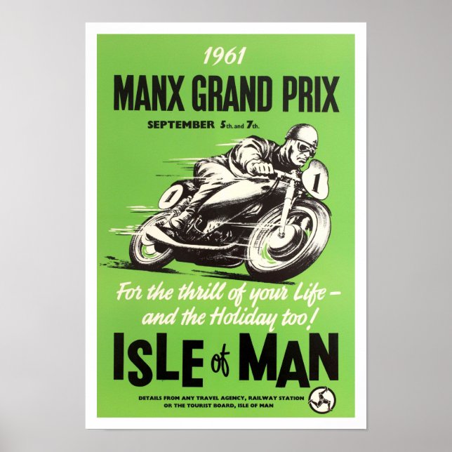 Vintage Manx TT Isle of Man racing Poster (Front)