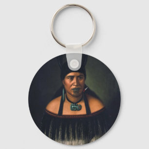 Vintage Maori Art by CF Goldie Keychains