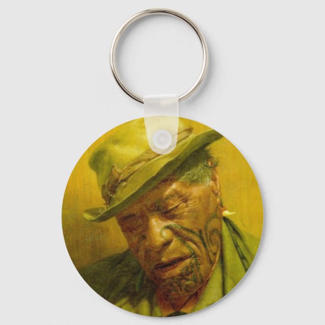 Vintage Maori Art by CF Goldie Keychains (Front)