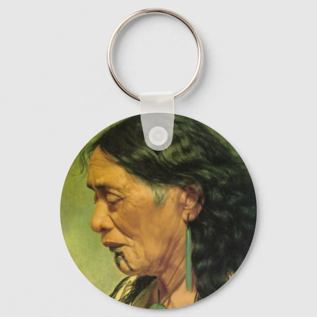 Vintage Maori Art by CF Goldie Keychains (Front)