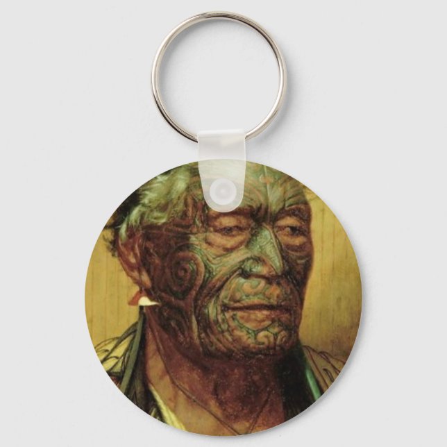 Vintage Maori Art by CF Goldie Keychains (Front)