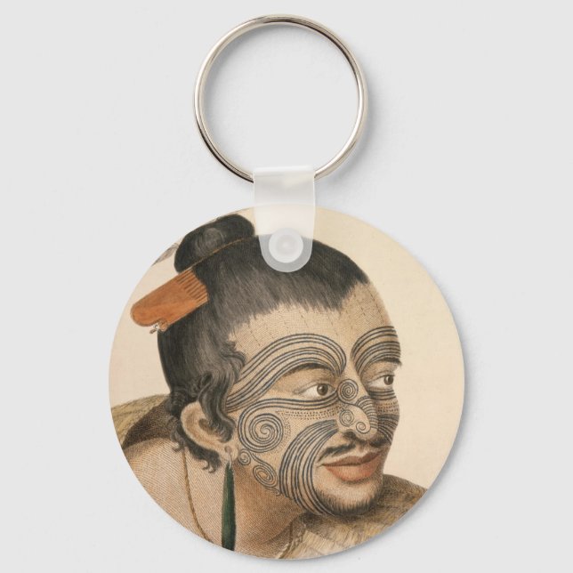 Vintage Maori Art by CF Goldie Keychains (Front)