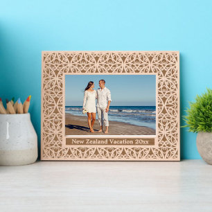 Vintage Maori New Zealand Tribal Art Pattern Etched Frames