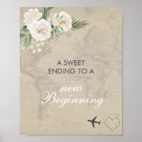 Vintage Map Bridal Shower A Sweet Ending Sign