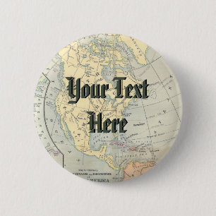 Vintage Map Button