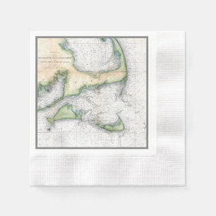 Vintage Map Cape Cod, Nantucket Martha's Vineyard Napkin