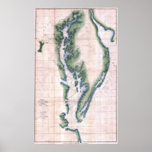 Vintage Map Chesapeake Bay and Delaware Bay Poster (Front)