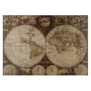 Vintage Map Cutting Board