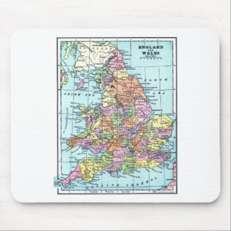 Vintage Map - England & Wales Mouse Pad