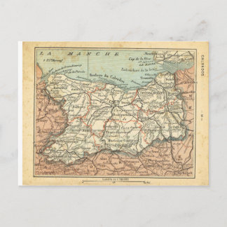 Vintage map France Calvados Postcard