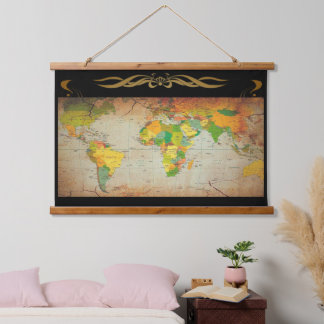 Vintage Map Hanging Tapestry
