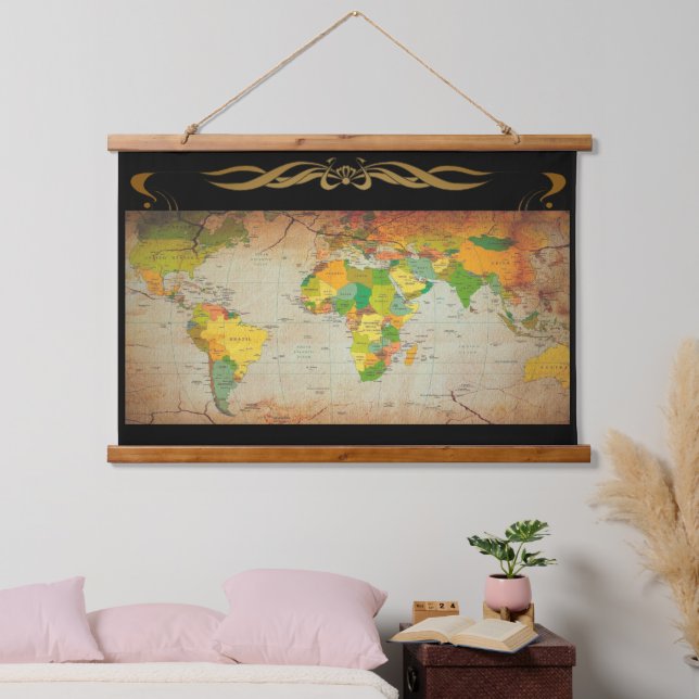 Vintage Map  Hanging Tapestry (Bedroom)