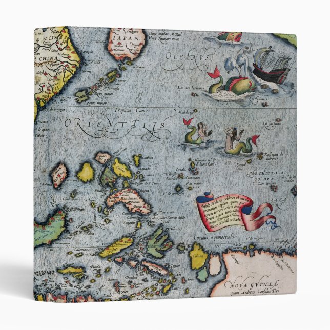 Vintage Map | India to New Guinea Binder (Front/Spine)