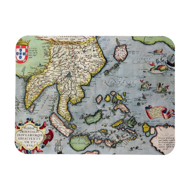 Vintage Map | India to New Guinea Magnet (Horizontal)