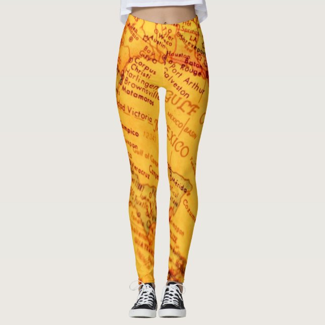 vintage Map Leggings (Front)