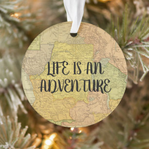 Vintage Map Life Is An Adventure Quotes Sayings O