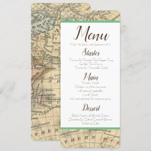 Vintage Map Menu Invitation