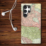 Vintage Map North America Samsung Galaxy Case<br><div class="desc">Samsung Galaxy S22 phone case is printed with a vintage map pattern of North America. Fits several Samsung models as well as a variety of other phones. Select yours from the drop-down menu.</div>