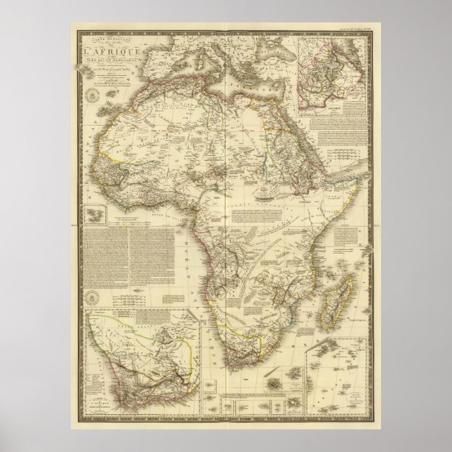 Vintage Map of Africa (1828) Poster (Front)