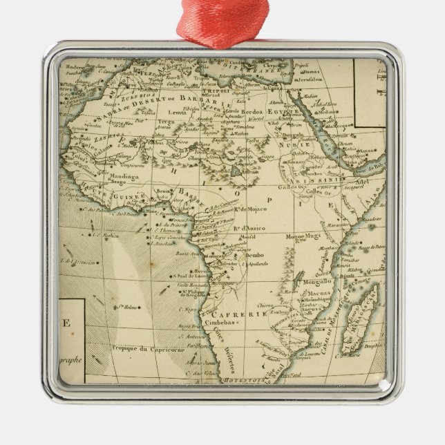 Vintage Map of Africa Metal Ornament (Front)