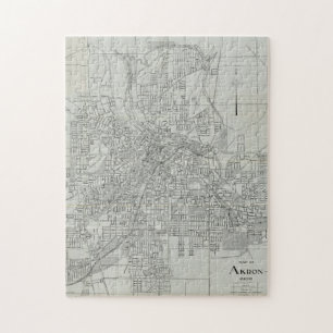 Vintage Map of Akron Ohio (1917) Jigsaw Puzzle