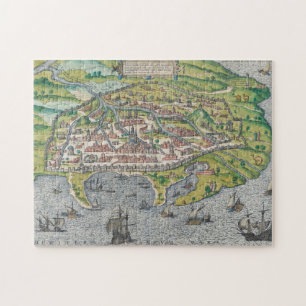 Vintage Map of Alexandria Georg Braun Jigsaw Puzzle
