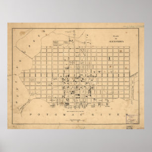 Vintage Map of Alexandria Virginia (1862) Poster