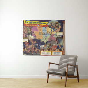 Vintage Map of American Football from the 1950s Tapestry
