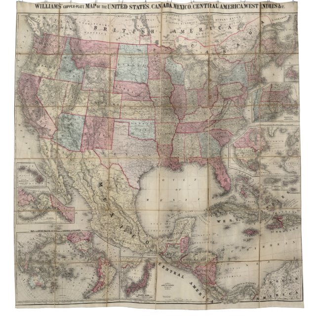 Vintage Map Of Americas (Front)