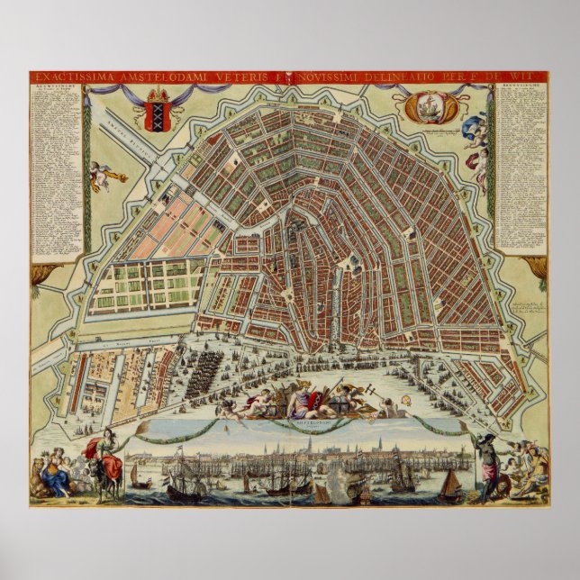 Vintage Map of Amsterdam (1688) Poster (Front)