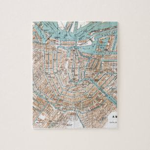 Vintage Map of Amsterdam (1905) Jigsaw Puzzle