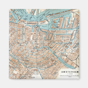 Vintage Map of Amsterdam (1905) Magnet