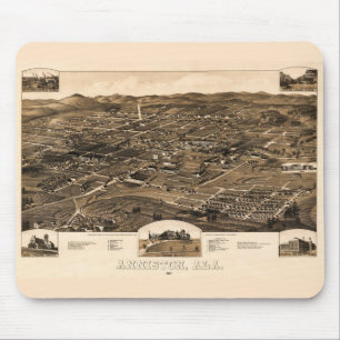 Vintage Map of Anniston, Alabama (1887) Mouse Pad